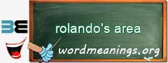 WordMeaning blackboard for rolando's area